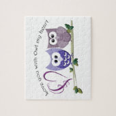 Liebe Sie mit Eule mein Herz, niedliche Eulenkunst Puzzle (Vertikal)