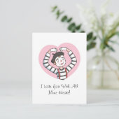 Liebe Sie mit ganzem Herzen, Valentinstag Puff Postkarte (Stehend Vorderseite)