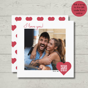 Liebe Sie moderne Rotherherzen Foto Lied Valentine Feiertagskarte