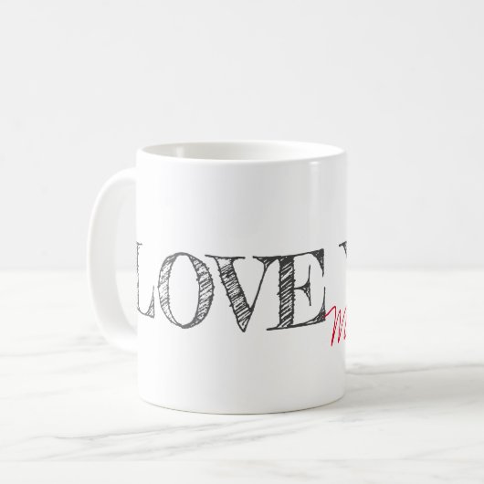 LIEBE SIE MODERNER Typografie Spaß machen Kaffeetasse (Vorderseite Links)