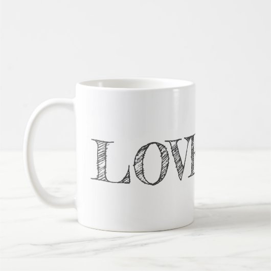 LIEBE SIE MODERNER Typografie Spaß machen Kaffeetasse (Links)