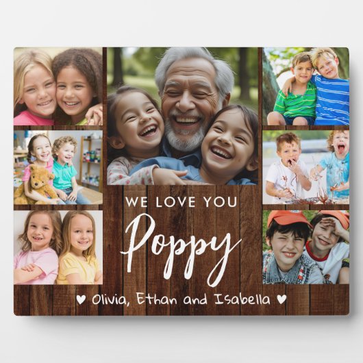 Liebe Sie Mohn 7 Foto Rustikaler Holzpfeifer Fotoplatte (Vorderseite)