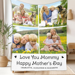 Liebe Sie MOMMY Custom 4 Foto Collage Muttertag Fleecedecke