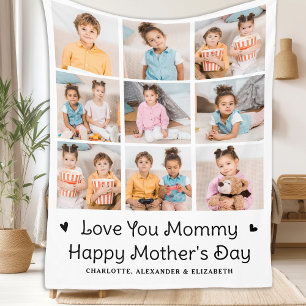 Liebe Sie MOMMY Custom 9 Foto Collage Mutter Tag Fleecedecke