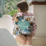 Liebe Sie "Mommy" Custom Foto Collage Herz Kissen<br><div class="desc">Niedliches modernes Kissen für den besonderen lass wissen, dass man sie Liebe. Mit einer 4-Foto-Collage-Vorlage, einem zentrierten aquamarinen Herz, das mit dem Text 'LIEBE YOU' Mommy und Name/s in eine beliebige Farbe geändert werden kann. Dieses Kissen ist das perfekte Geschenk für Mütter, Großmütter, Tanten, Schwestern oder beste Freunde. Der umgekehrte...</div>