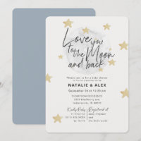 Liebe Sie Moon & Back Boy Baby Dusche Einladung