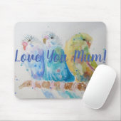 Liebe Sie Mum Budgie Bird Computermäuse Mat Pad Mousepad (Mit Mouse)