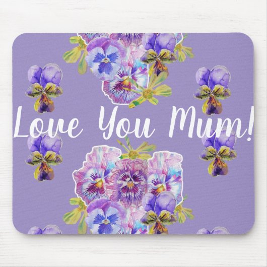 Liebe Sie Mum Lila Blumenrechner Maus Mat Pad Mousepad (Vorne)