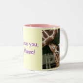 Liebe Sie Mutter Giraffe Mug Zweifarbige Tasse (VorderseiteRechts)