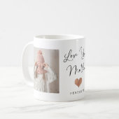 Liebe Sie Mutter | Zwei Foto Script und Herz Kaffeetasse (Vorderseite Links)