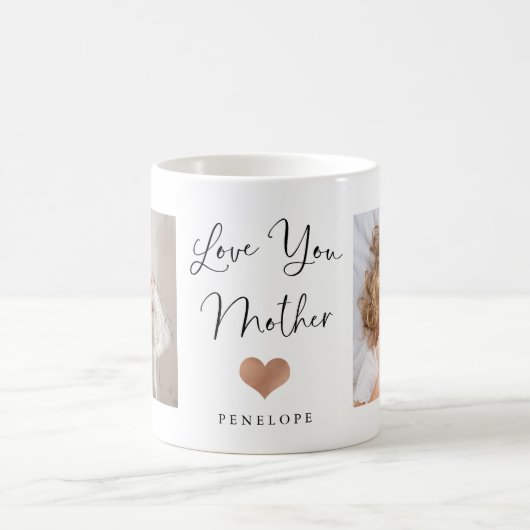 Liebe Sie Mutter | Zwei Foto Script und Herz Kaffeetasse (Mittel)