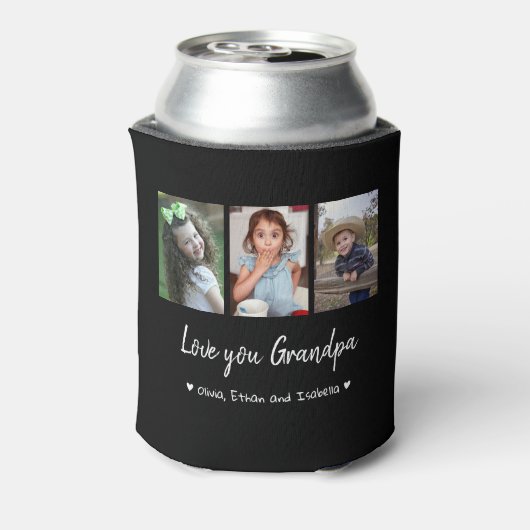 Liebe Sie Nannu 3 Foto Collage Schwarz Dosenkühler (Kanne Rückseite)