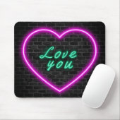 Liebe Sie Neon signieren Maus Pad Mousepad (Mit Mouse)