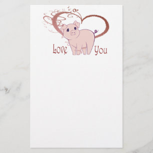 Liebe Sie, niedliche Piggy Kunst Briefpapier