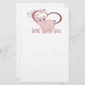 Liebe Sie, niedliche Piggy Kunst Briefpapier (Vorne/Hinten)