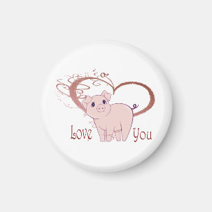 Liebe Sie, niedlicher Piggy Kunst-Magnet Magnet