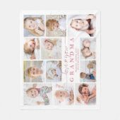 Liebe Sie Oma 12 Fotocollage Herz Weißer Rosa Fleecedecke (Vorderseite)