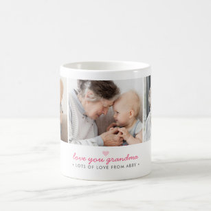 Liebe Sie Oma 3-Foto Collage & Custom Message Kaffeetasse