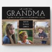 Liebe Sie Oma 3 Foto Collage Schwarzes Holz Fotoplatte (Vorderseite)