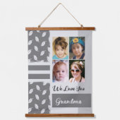 Liebe Sie Oma 4 Foto Blattmuster grau Wandteppich Mit Holzrahmen (Vorderseite)
