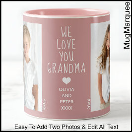 Liebe Sie Oma, Benutzerdefinierter Text, Dusty Ros Zweifarbige Tasse