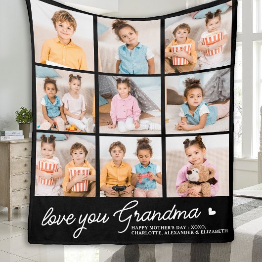 Liebe Sie Oma Custom Modern 9 Foto Collage Fleecedecke
