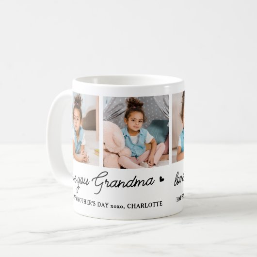 Liebe Sie Oma Custom Modern Simple 4 Foto Kaffeetasse (Vorderseite Links)