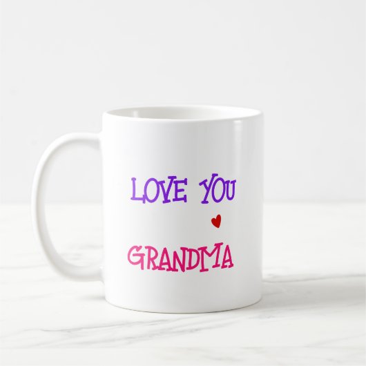 Liebe Sie Oma Custom Pink & Violet Text Kaffeetasse (Links)