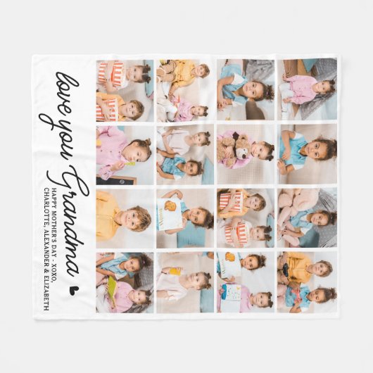 Liebe Sie Oma Custom Simple Modern 16 Foto Fleecedecke (Vorderseite (Horizontal))