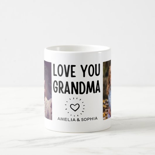 Liebe Sie Oma CustomZwei Foto Handgeschriebener Te Kaffeetasse (Mittel)