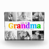 Liebe Sie Oma farbenfroh kühne moderne Collage 6 Fotoblock (Vorderseite)