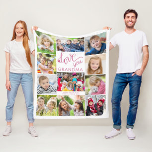 Liebe Sie Oma FotoCollage 11 Bilder Fleecedecke