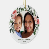 Liebe Sie Oma Grüne Kranz mit Foto Keramik Ornament (Rechts)