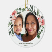 Liebe Sie Oma Grüne Kranz mit Foto Keramik Ornament (Links)