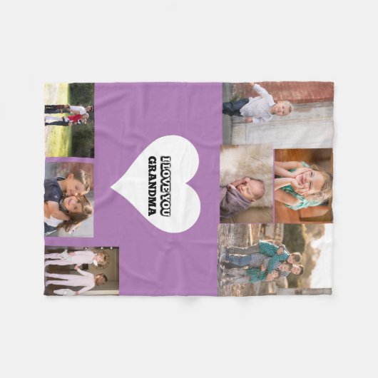 Liebe Sie Oma im Herzen Fleecedecke (Vorderseite (Horizontal))