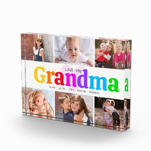 Liebe Sie Oma kühne farbenfrohe moderne Collage 6 Fotoblock (Rechts)