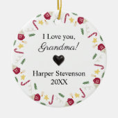 Liebe Sie Oma mit Baby-Namen und -Bild Keramik Ornament (Vorne)