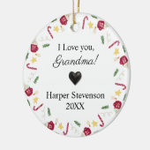 Liebe Sie Oma mit Baby-Namen und -Bild Keramik Ornament (Links)