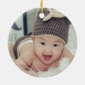 Liebe Sie Oma mit Baby-Namen und -Bild Keramik Ornament (Hinten)