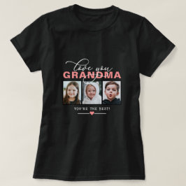 Liebe Sie Oma/Nana/andere 3 Foto Benutzerdefiniert T-Shirt