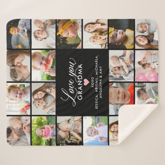Liebe Sie Oma/Nana/Granny 20-Foto Collage Sherpadecke (Vorderseite (Horizontal))