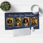 Liebe Sie Oma Opa 4 Fotos Schreibtischunterlage<br><div class="desc">Wir Liebe Sie Oma oder Opa 4 Fotos Desk Mat Mouse Pad mit 4 Ihrer Lieblings-Fotos und benutzerdefinierte Text in modernen Drehbüchern. Alles ist vollständig anpassbar, sodass Sie es in Großvater, Papa, Mamaw, Mimi oder jeden Text, den Sie gewollt haben, ändern können! Der Hintergrund ist blau, kann aber leicht geändert...</div>