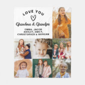 Liebe Sie Oma & Opa 7 Foto Weiß Fleecedecke (Vorderseite)