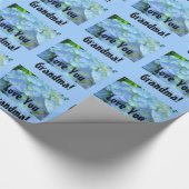 Liebe Sie Oma Packpapier Blue Hydrangeas (Ecke)