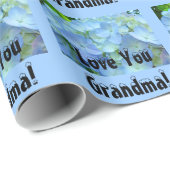 Liebe Sie Oma Packpapier Blue Hydrangeas (Rolleneckpunkt)
