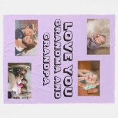 Liebe Sie Oma und Opa Sans Serif 4 Fotos Fleecedecke (Vorderseite (Horizontal))