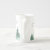 Liebe Sie Oma Watercolor Grüner Winterwald Porzellantasse (Rückseite)