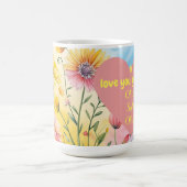Liebe Sie Oma Wildblume rosa Herz Kaffeetasse (Mittel)