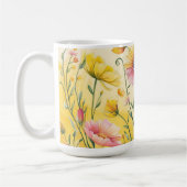 Liebe Sie Oma Wildblume rosa Herz Kaffeetasse (Links)