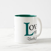 Liebe Sie Onkel individueller Name Zweifarbige Tasse (VorderseiteRechts)